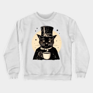 Lazy Cat Drinking Coffee Crewneck Sweatshirt